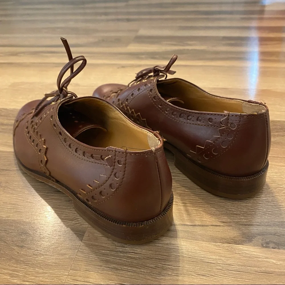 Moschino Brown Leather Lace Up Oxford Shoes - Picture 7 of 9